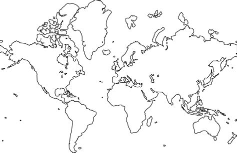 Mapa Mundi Sin Nombre ▷【 Mapamundi político para imprimir 】Con Nombres | Mudo | En blanco